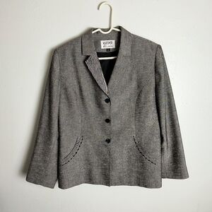 Kasper Gray Blazer Women's Size 14 Petite Office Career Office Work Casual